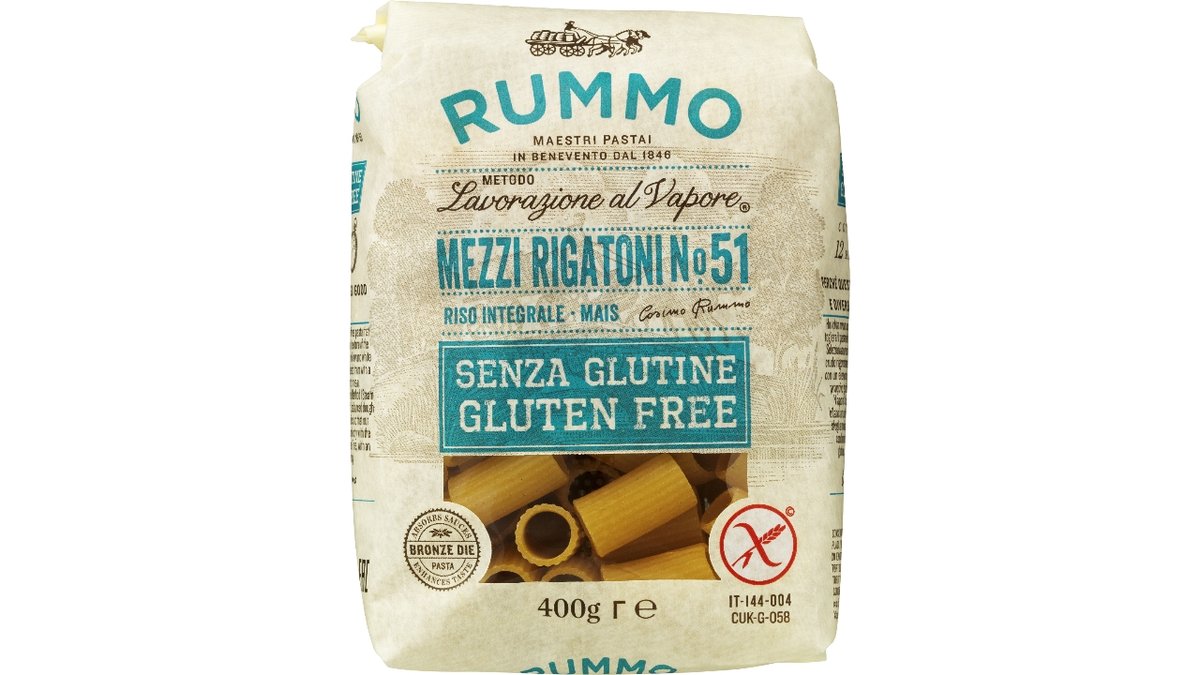 Rummo mezzi rigatoni 400 g GLF 400 g