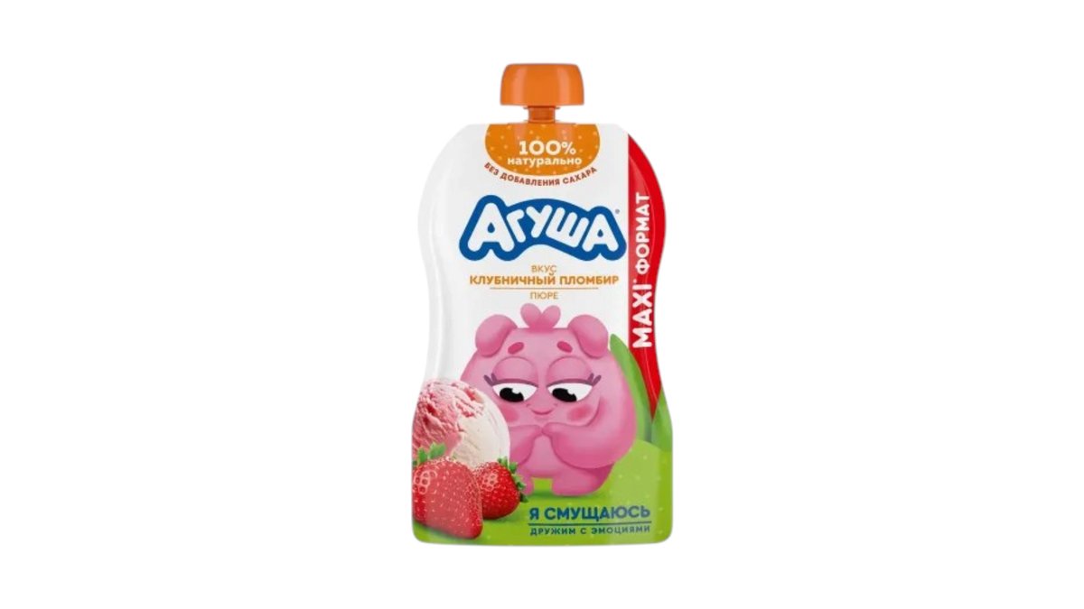 Пюре агуша клубничный пломбир 160 г