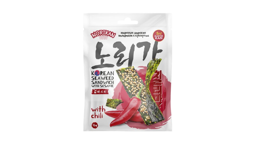 Морские водоросли NORI KAN С кунжутом и чили 16г м/у
