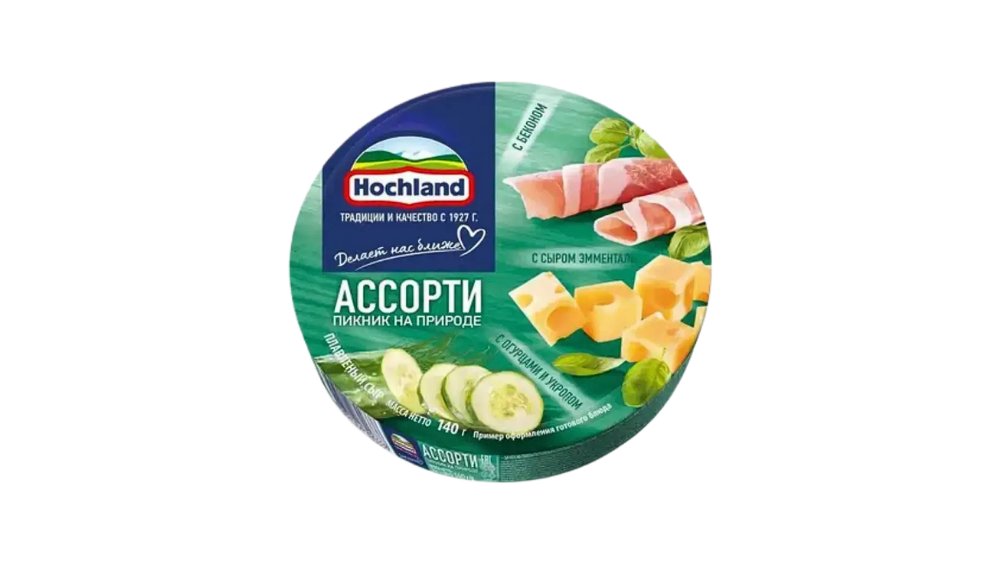 Сыр плавленный Hochland ассорти зеленое 8х8 140г