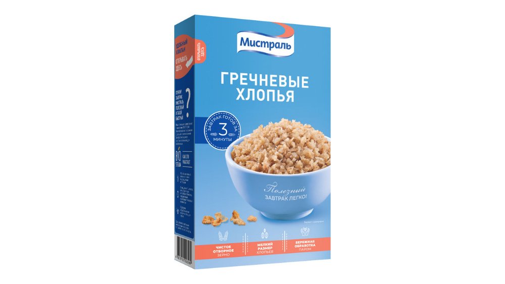 Хлопья МИСТРАЛЬ Гречневые 400г кор