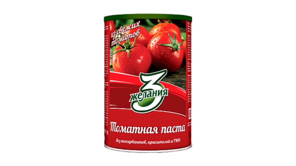 Томатная паста 3 ЖЕЛАНИЯ 400г ж/б