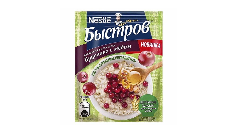 Каша БЫСТРОВ Овсянка с брусникой и медом 40г м/у