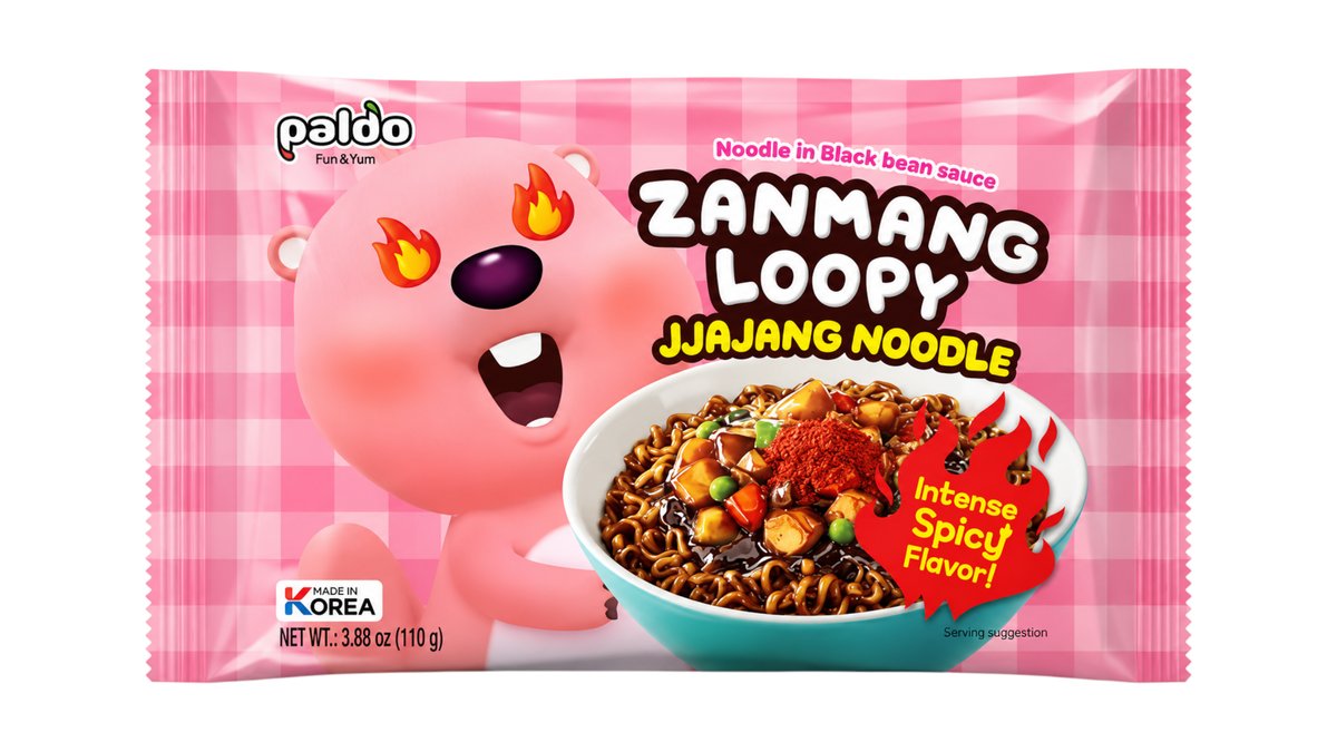 Zanmang loopy jjajang noodle (intense spicy flavour)-110g