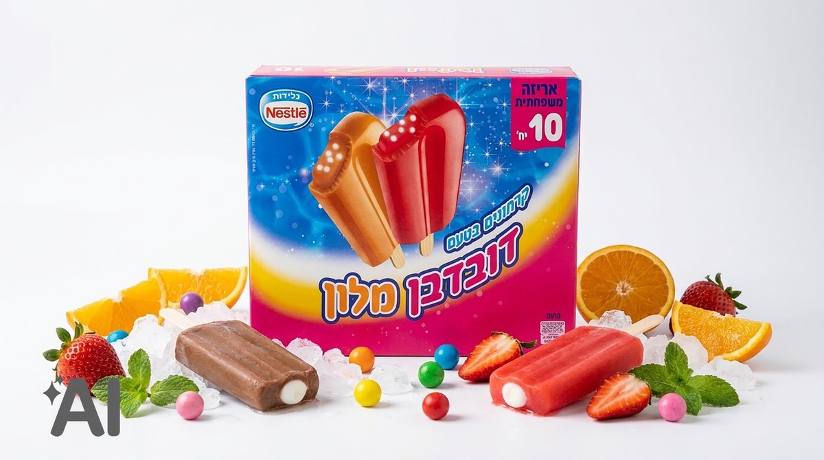 קרחונים בטעם דובדבן מלון-10 יחידות