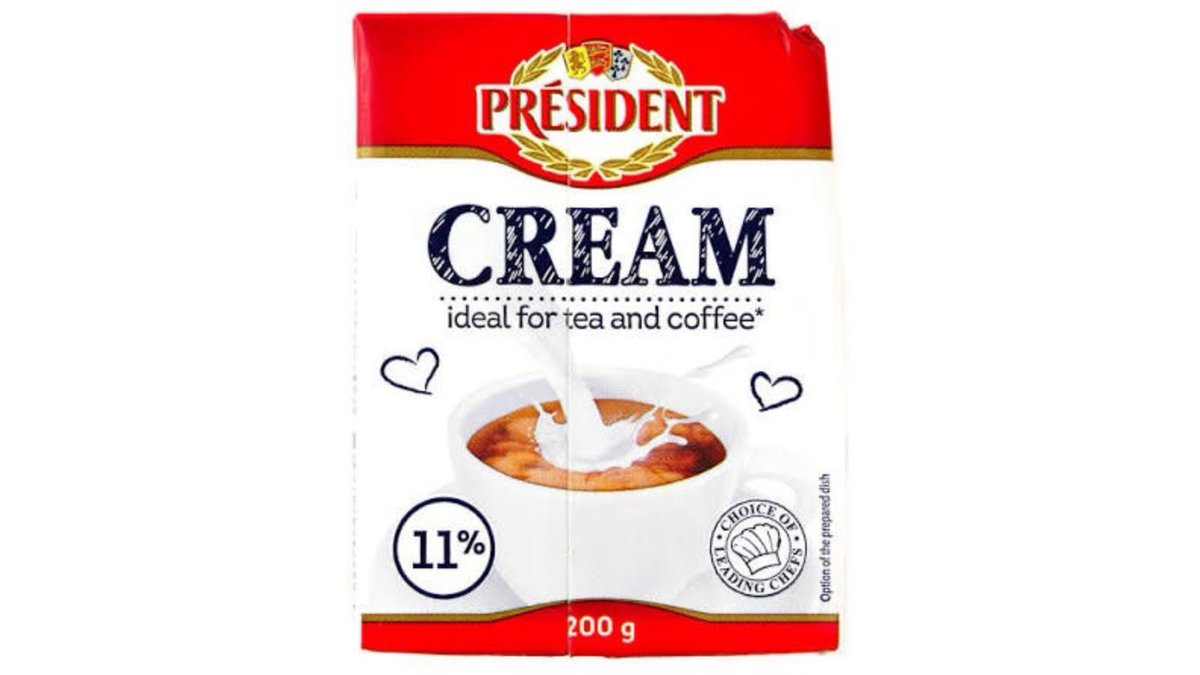 Сливки President для чая и кофе 11% 200 г