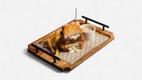 Objednať 250g Brisket sandwich - trhaná hovädzia hruď, cibuľový džem, cheddar syr, zemplínsky koláč, hranolky, hľúzovková majonéza (A1,A3,A7)