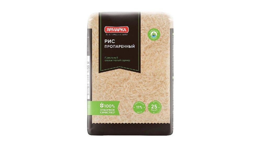 Крупа Ярмарка рис пропаренный 700г пакет