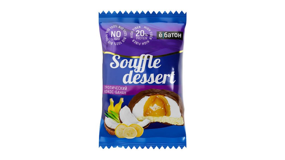 Печенье SOUFFLE DESSERT Е Батон Кокос и банан 50г