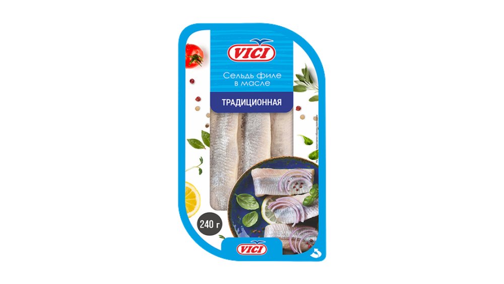 Сельдь VICI Традиционная Филе кусочки 400г п/у