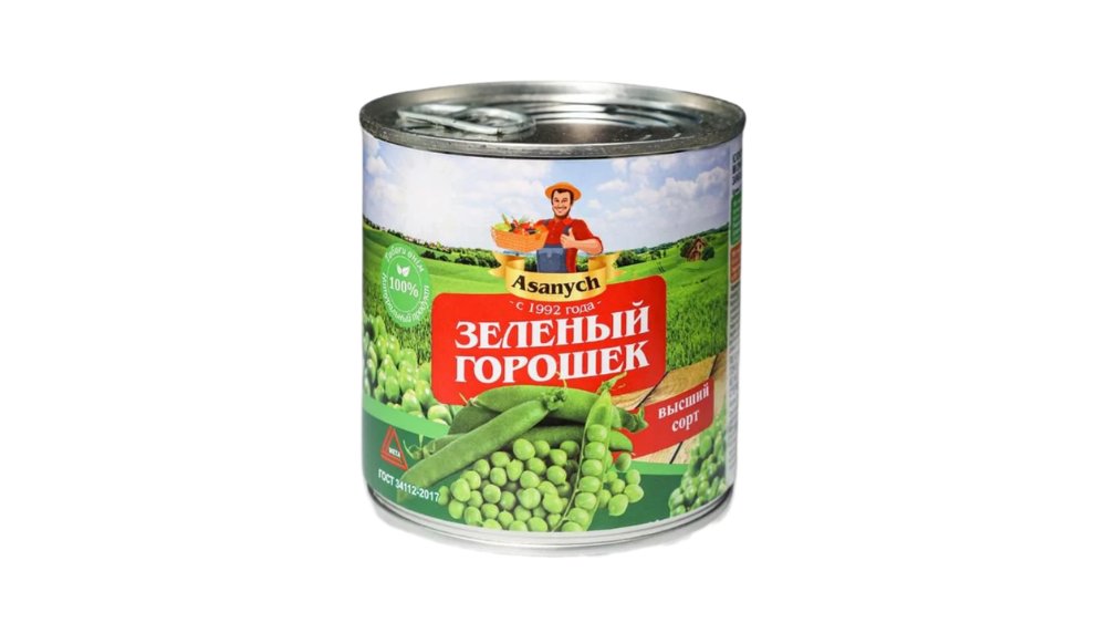 Горошек зеленый ASANYCH 400г ж/б