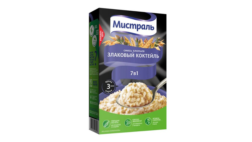 Хлопья МИСТРАЛЬ Смесь Злаковый коктейль 400г кор