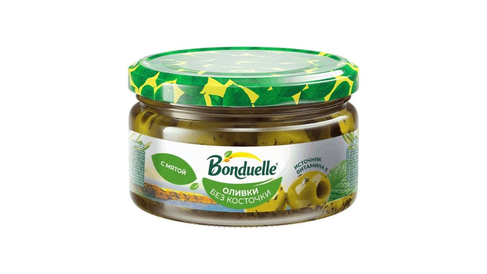 Оливки Bonduelle без косточки с мятой 250 мл