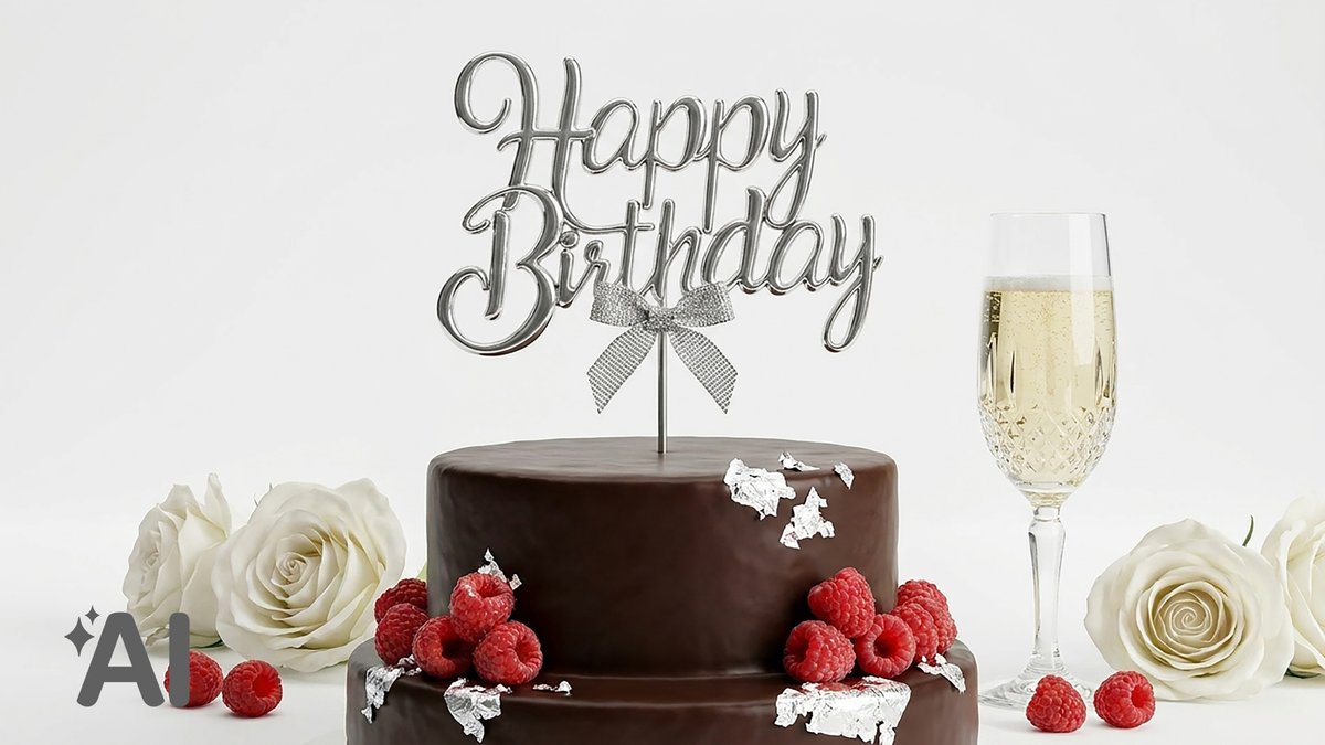טופר HAPPY BIRTHDAY -בצבע כסף