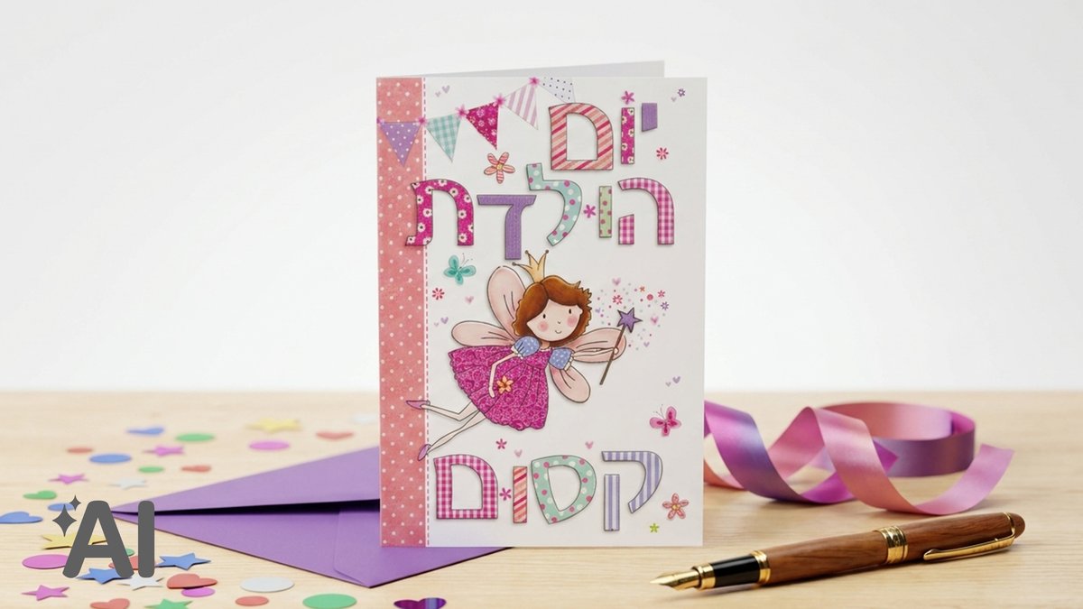 כרטיס ברכה+מעטפה | יום הולדת קסום