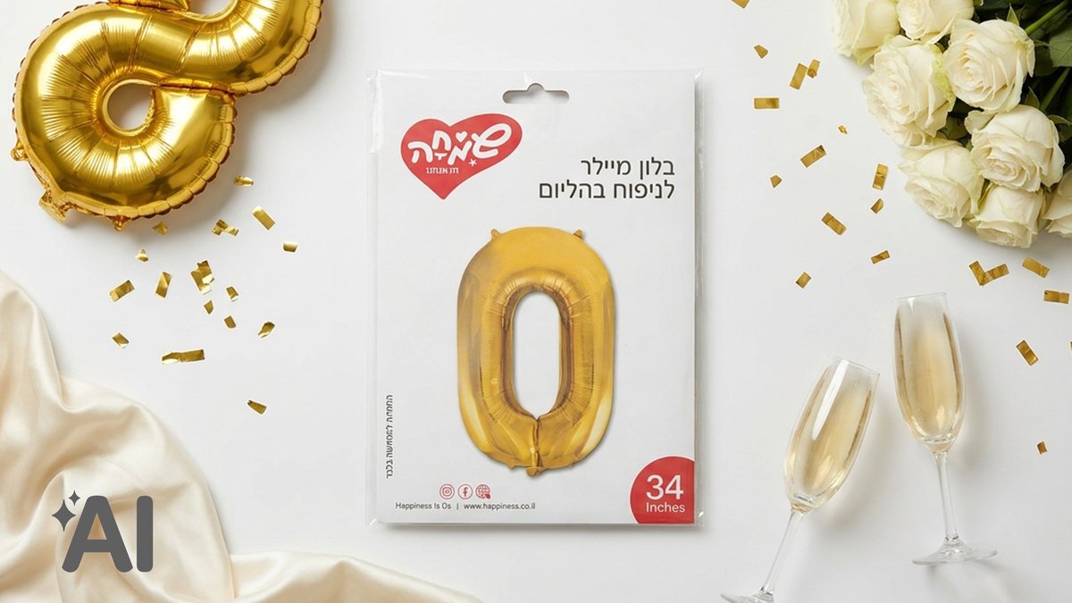 בלוני מספרים ללא הליום זהב-0