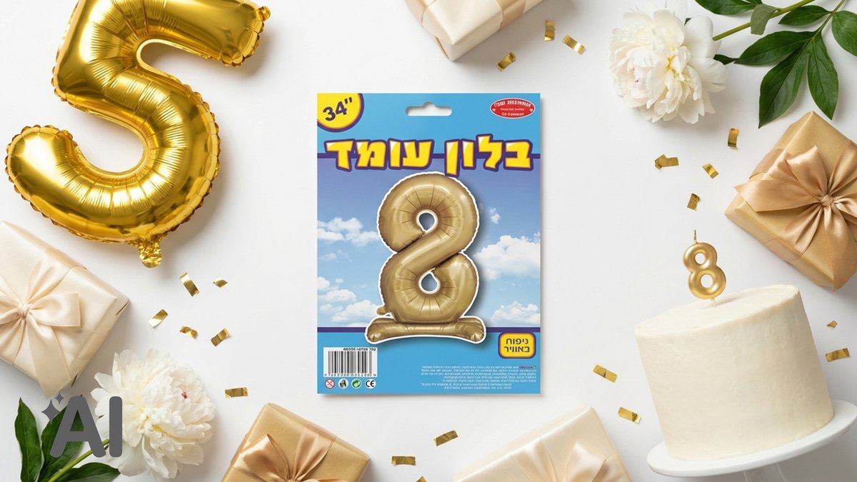 בלוני מספרים עומדים זהב-8