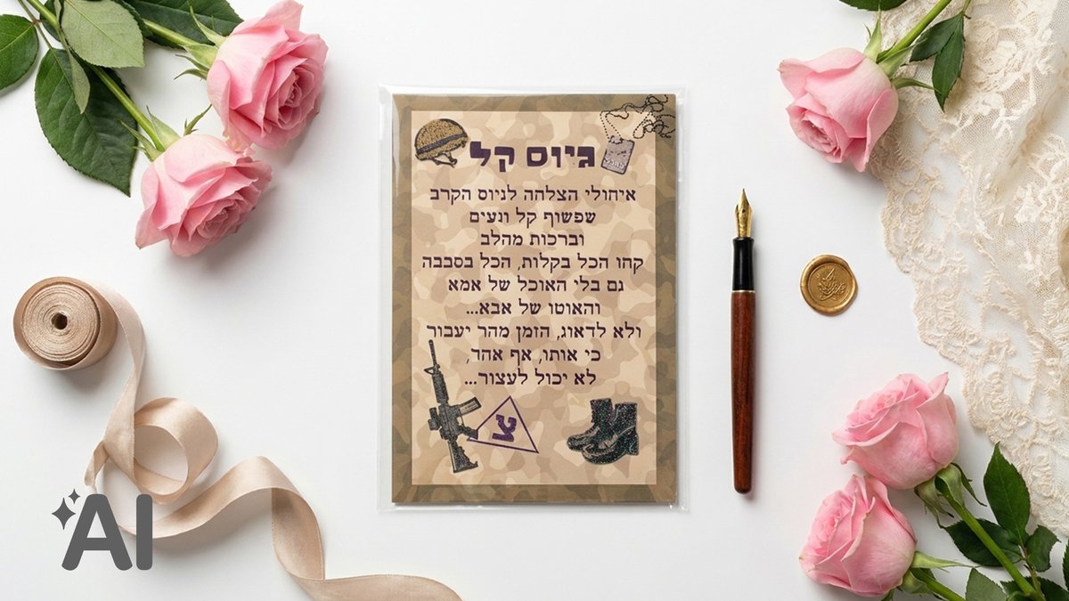 כרטיס ברכה+מעטפה | גיוס קל