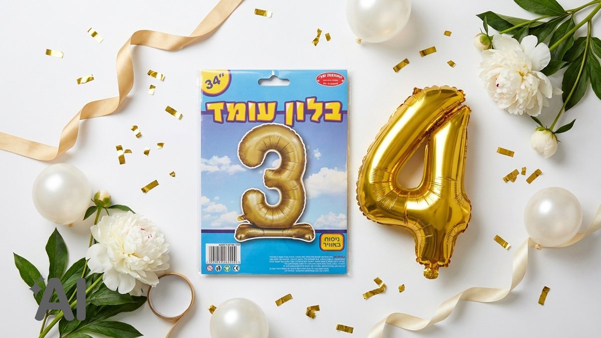 בלוני מספרים עומדים זהב-3