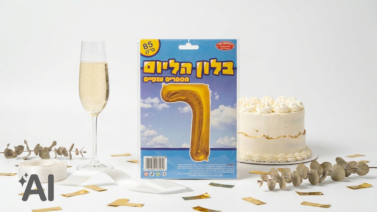 בלוני מספרים ללא הליום זהב-7