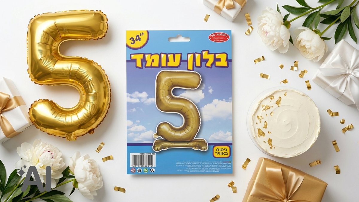 בלוני מספרים עומדים זהב-5
