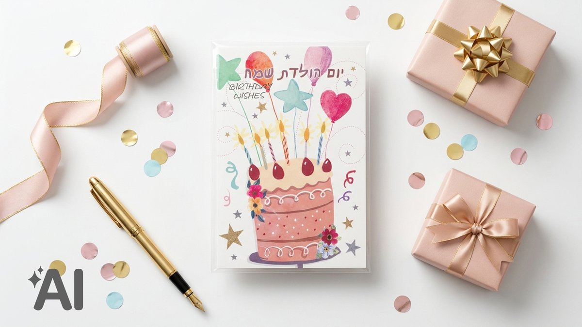 כרטיס ברכה+מעטפה | יום הולדת שמח