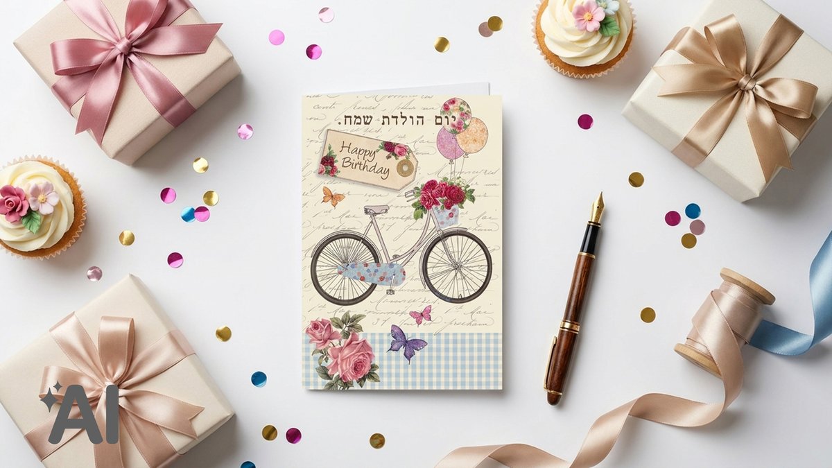 כרטיס ברכה+מעטפה | יום הולדת שמח