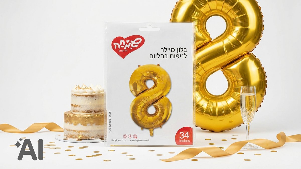 בלוני מספרים ללא הליום זהב-8