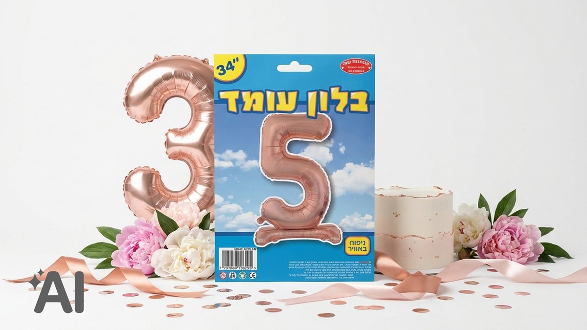 בלוני מספרים עומדים רוז גולד-5