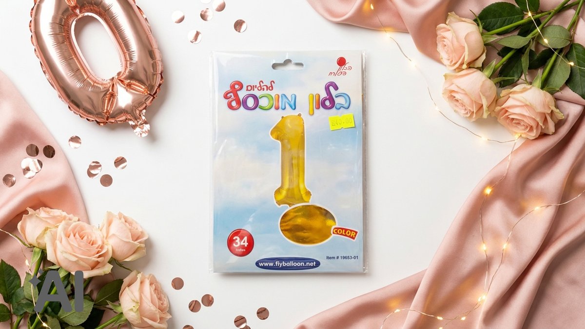 בלוני מספרים ללא הליום זהב-1