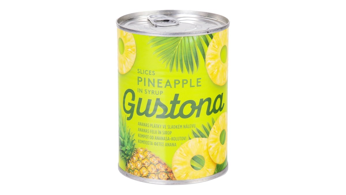 Gustona ananas plátky