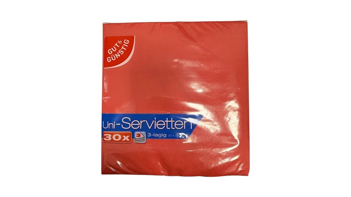 Gut & Günstig Servietten rot, 30 Stück | EDEKA Gelver