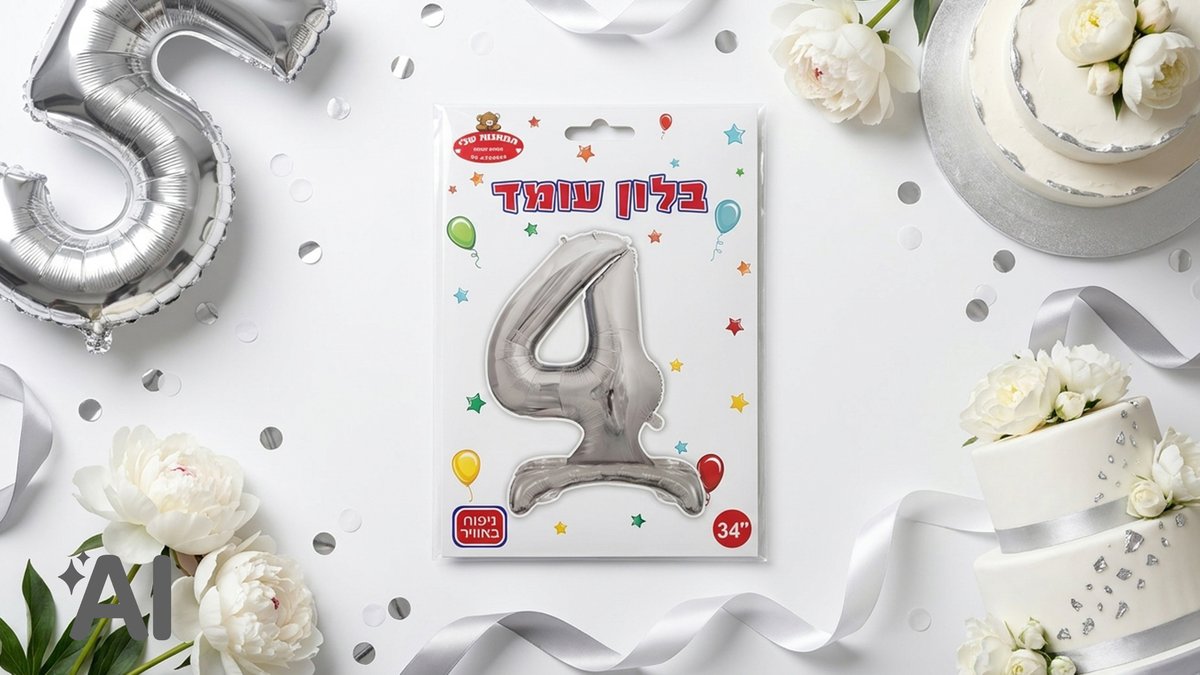 בלוני מספרים עומדים כסף-4