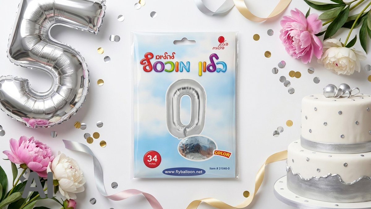 בלוני מספרים ללא הליום כסף-0
