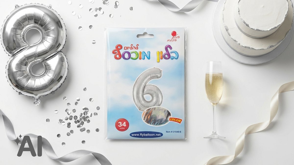 בלוני מספרים ללא הליום כסף-6