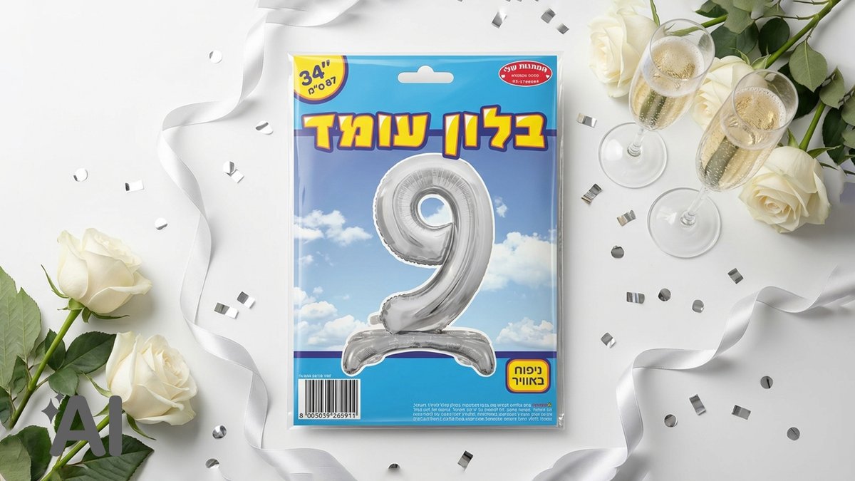 בלוני מספרים עומדים כסף-9