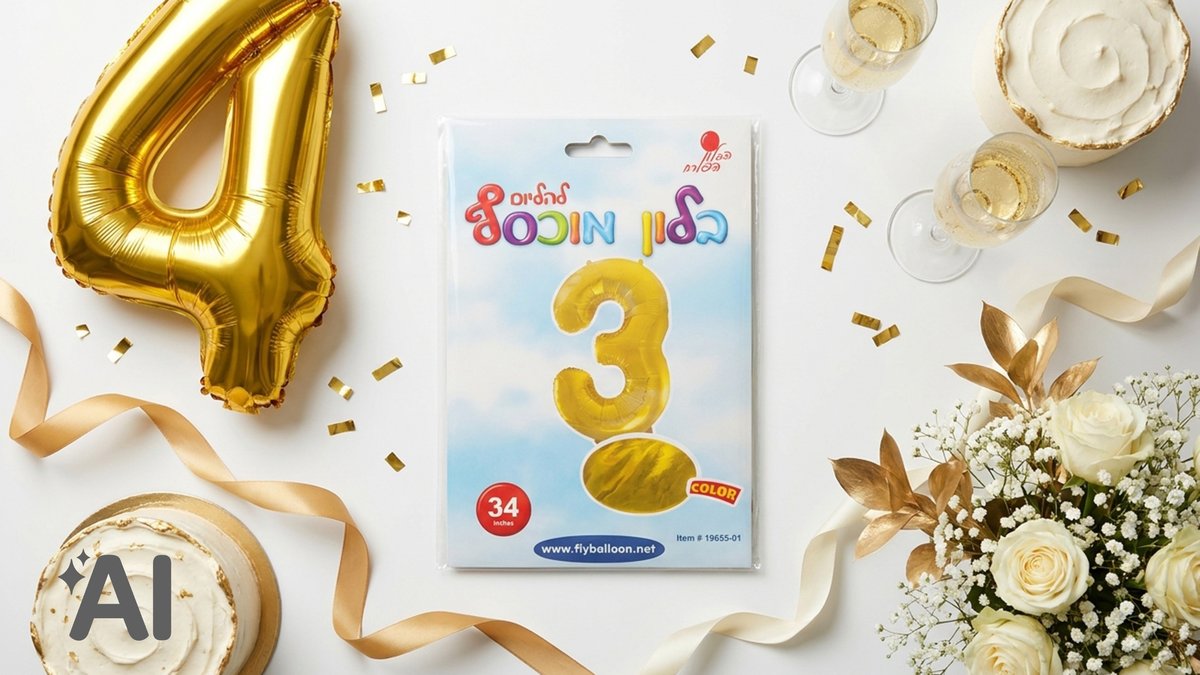 בלוני מספרים ללא הליום זהב-3