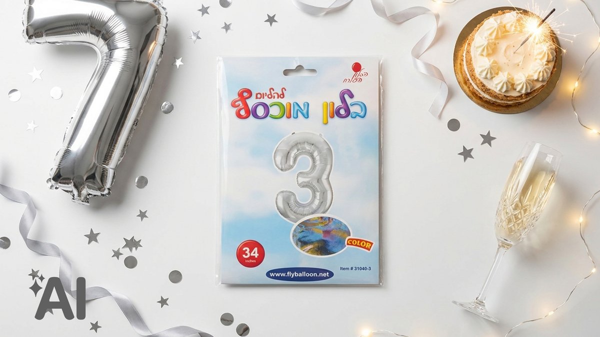 בלוני מספרים ללא הליום כסף-3