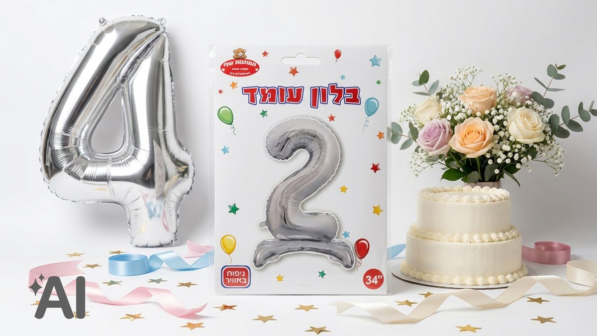 בלוני מספרים עומדים כסף-2