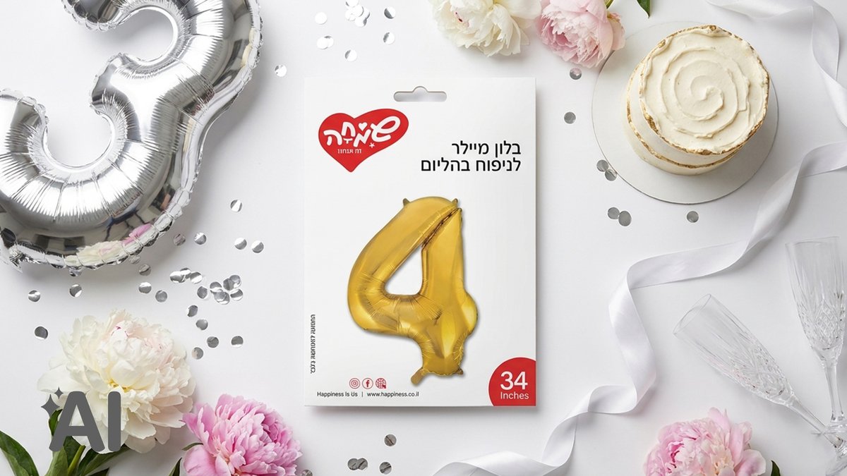 בלוני מספרים ללא הליום זהב-4