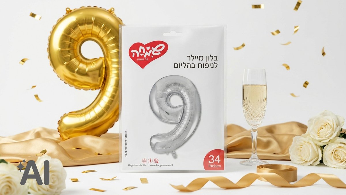 בלוני מספרים ללא הליום כסף-9