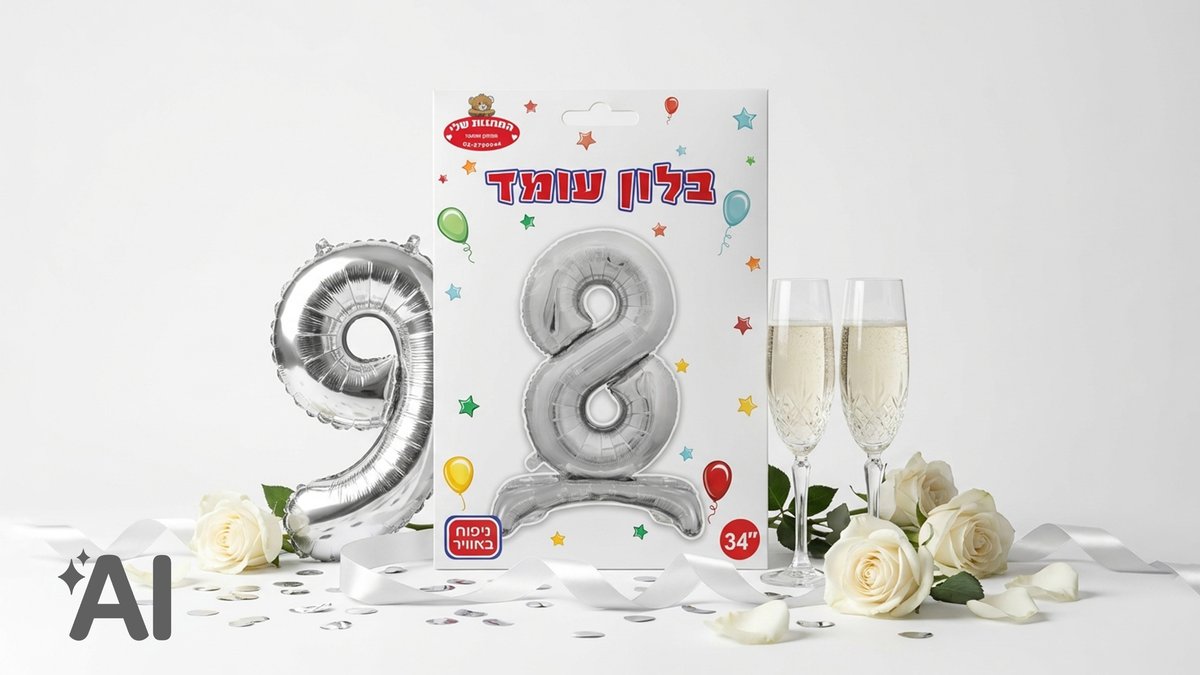 בלוני מספרים עומדים כסף-8