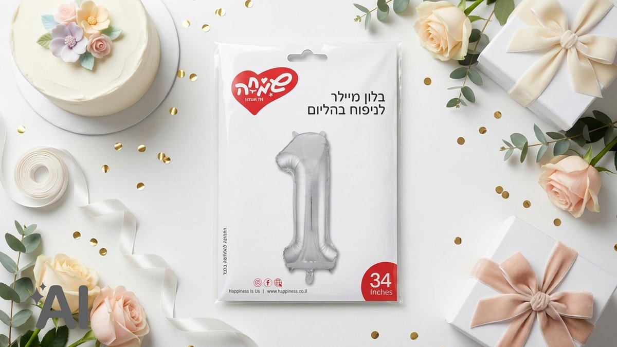 בלוני מספרים ללא הליום כסף-1