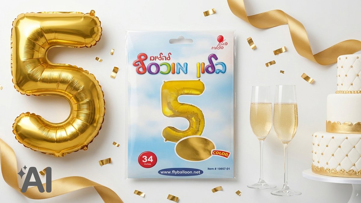 בלוני מספרים ללא הליום זהב-5