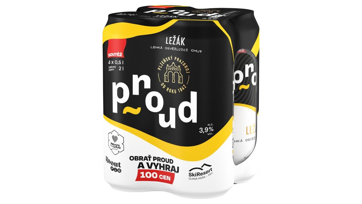 4x Proud Pivo ležák ochucený, 500 ml