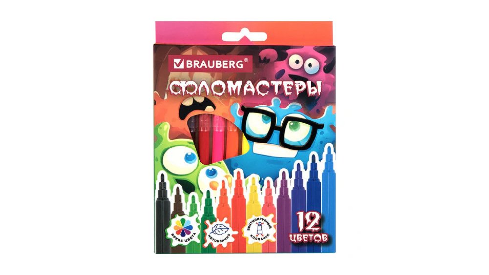 Фломастеры BRAUBERG 12 цветов арт2521