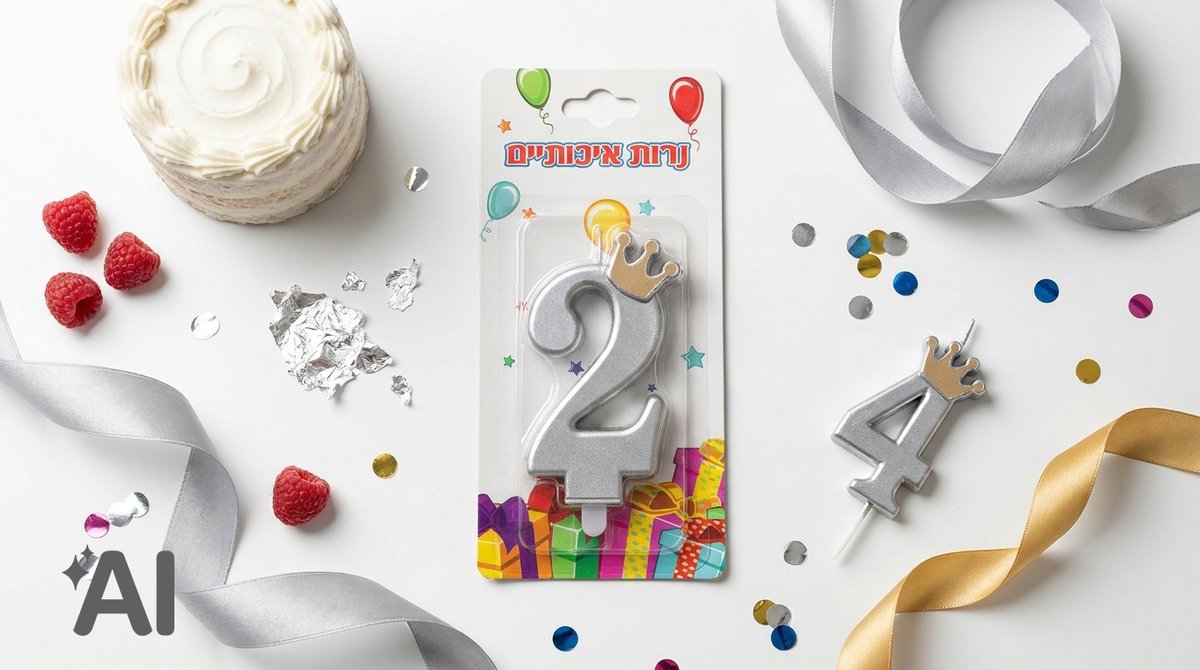 נר עם כתר ספרה 2  |  כסף