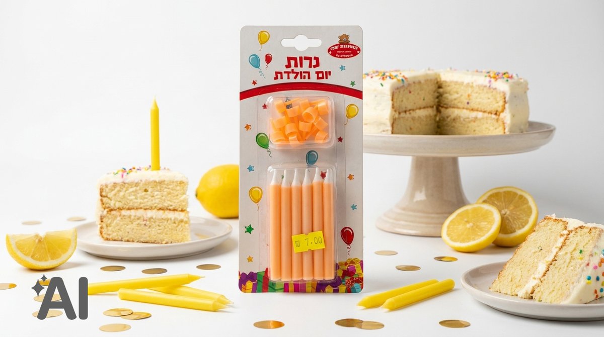 נרות יום הולדת בצבע כתום