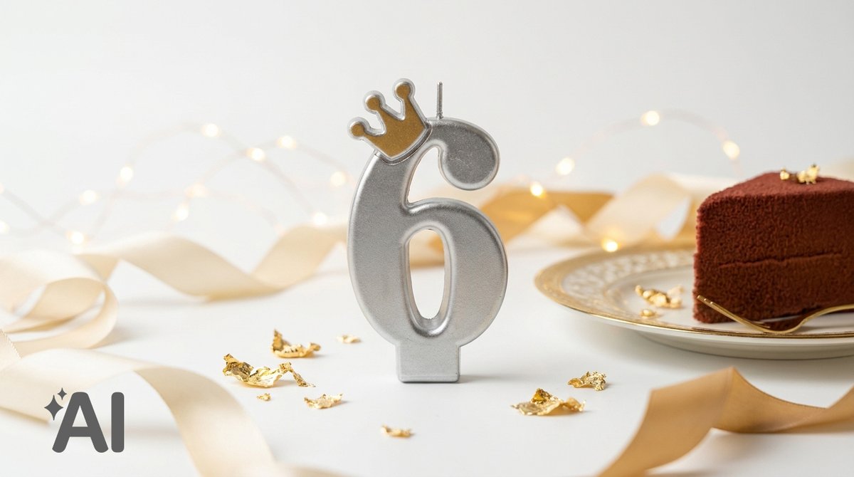 נר עם כתר ספרה 6  |  כסף
