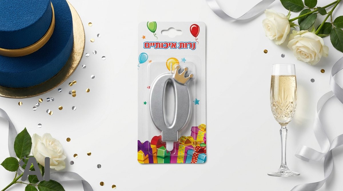נר עם כתר ספרה 0  |  כסף